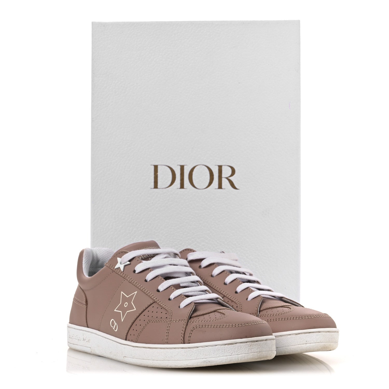 Christian Dior Calfskin Dior Star Ors Low Top Sneakers 35 Nude