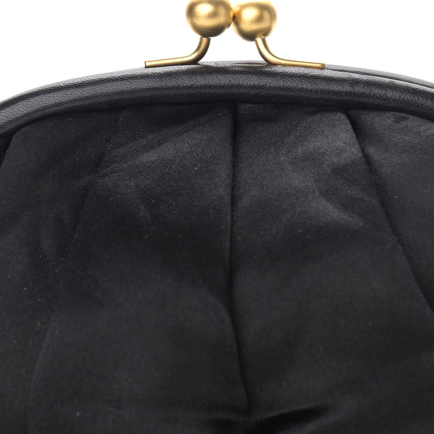 Satin Kisslock Evening Bag Black
