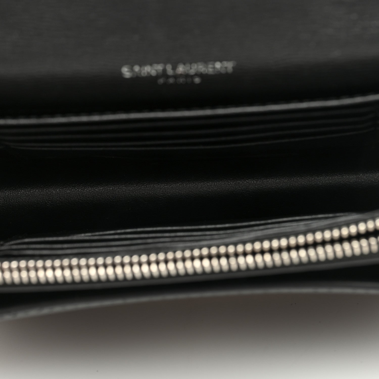 Saint Laurent Calfskin Monogram Sunset Chain Wallet Black 5 of 8