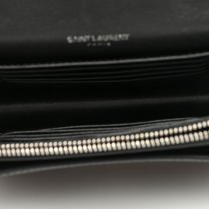Saint Laurent Calfskin Monogram Sunset Chain Wallet Black 5 of 8