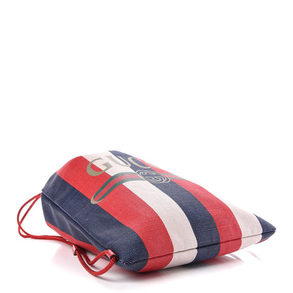 Gucci Canvas Logo Sylvie Stripe Drawstring Backpack Red 4 of 9