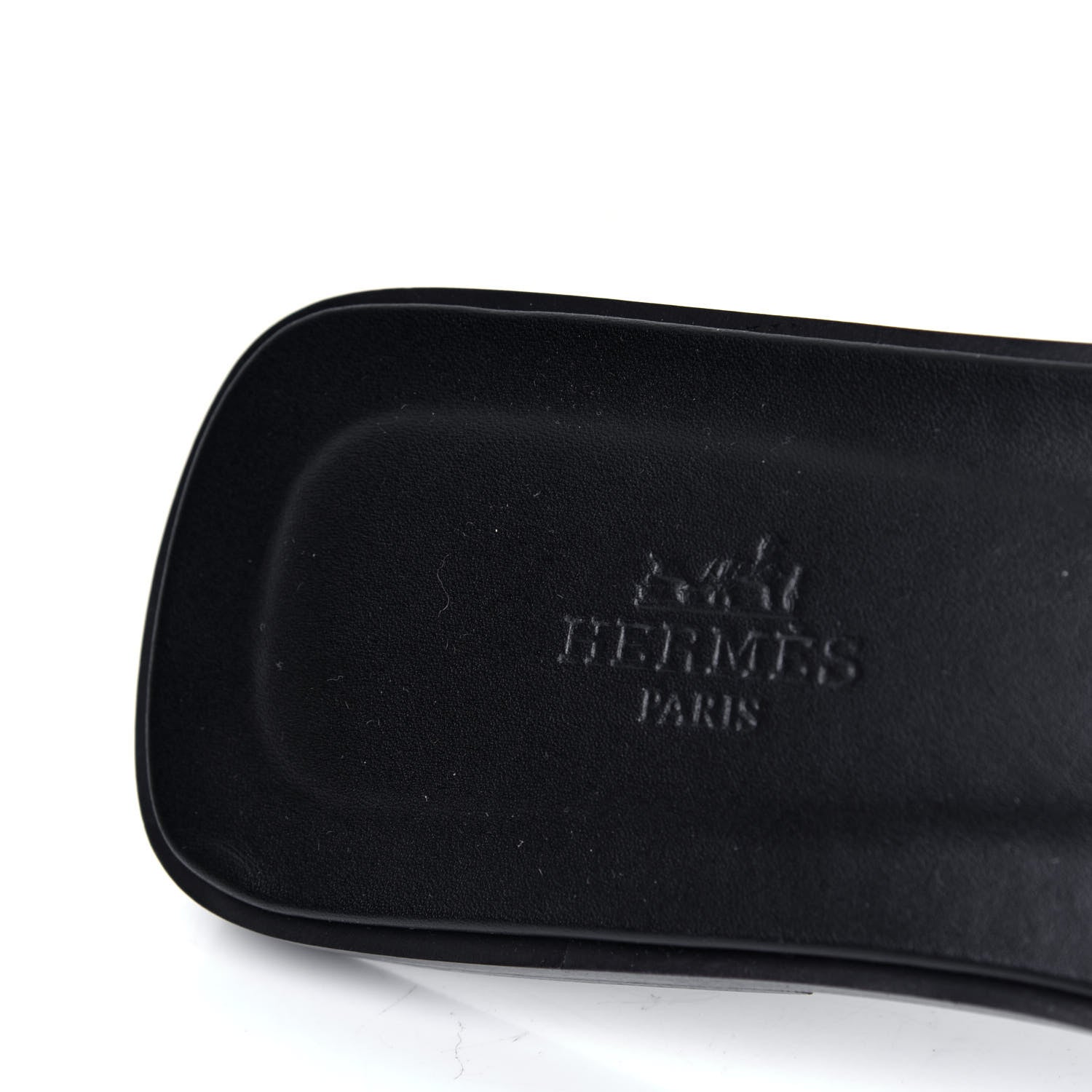 Hermes Box Calfskin Oran Sandals 38.5 Black 6 of 6