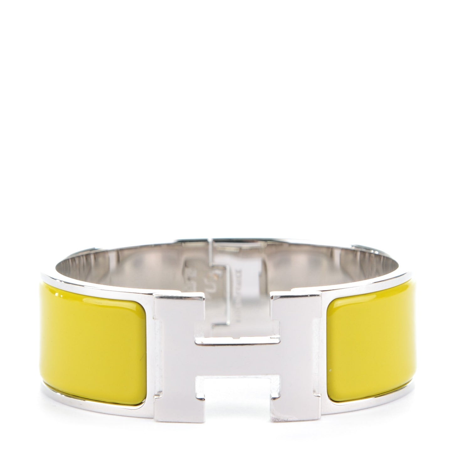 Enamel Clic Clac H Wide Bracelet PM Chartreuse
