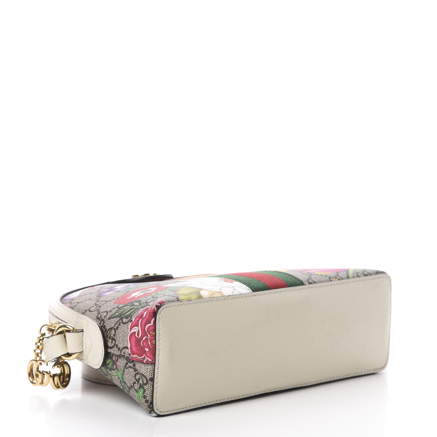 Gucci GG Supreme Monogram Flora Web GG Small Ophidia Dome Shoulder Bag White 4 of 14