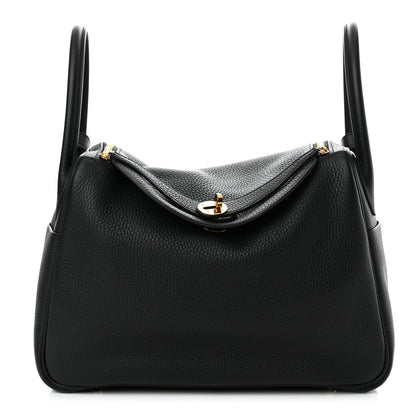 Hermes Taurillon Clemence Lindy 30 Black 1 of 11