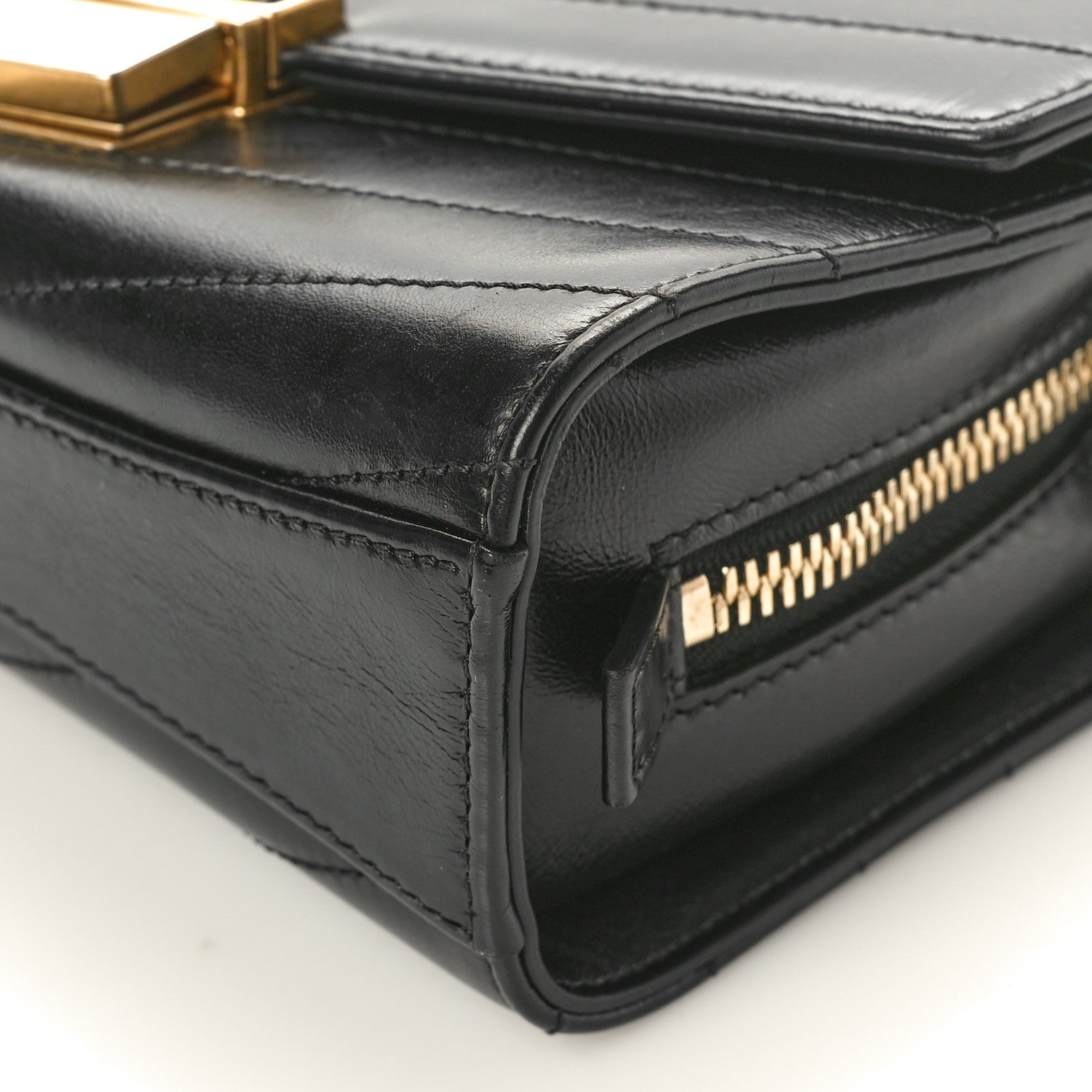 Chanel Calfskin Chevron Quilted Small Medal Flap Black 9 of 9