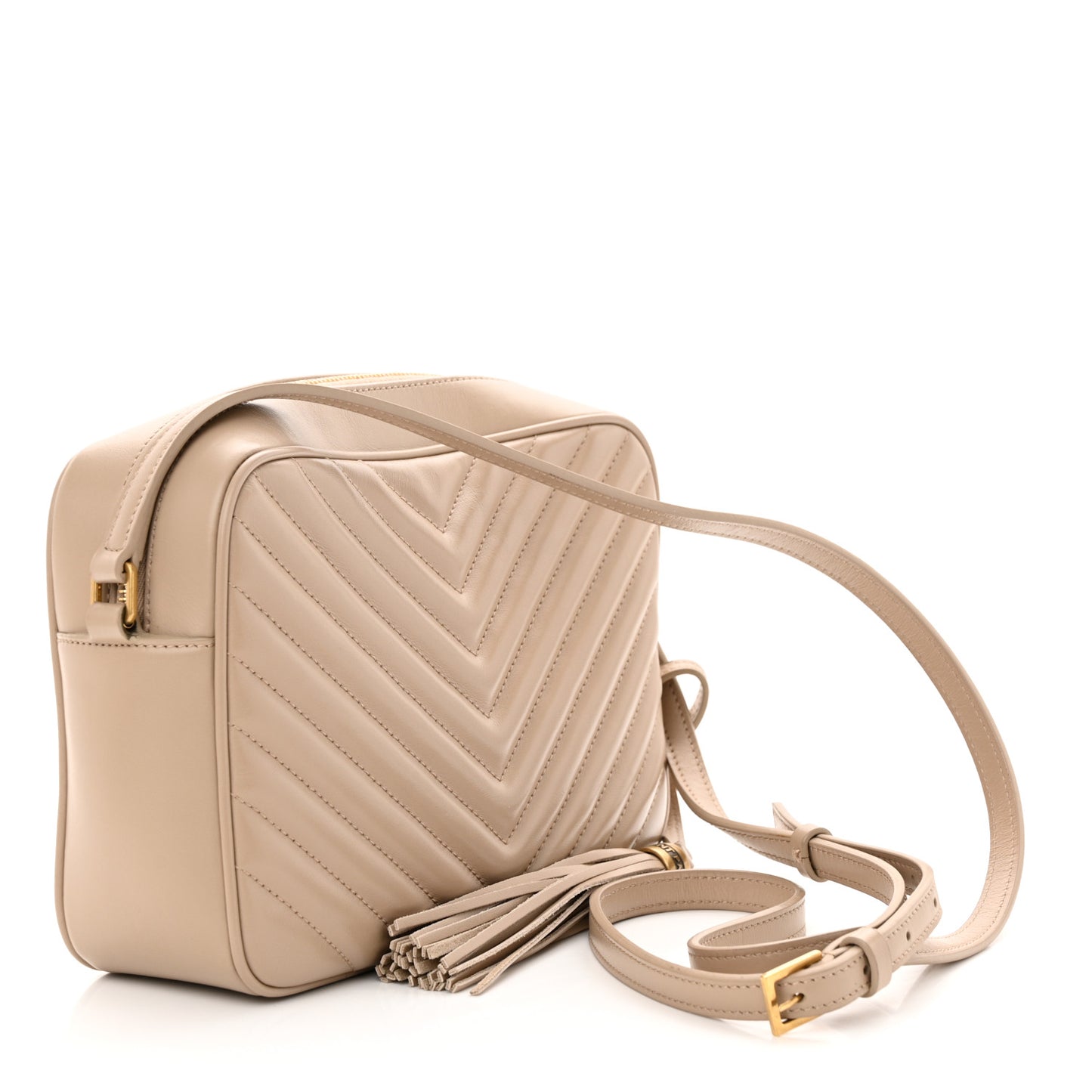 Calfskin Matelasse Monogram Lou Camera Bag Dark Beige