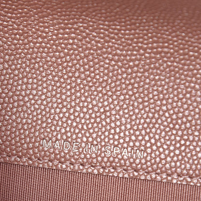 Chanel Metallic Caviar Chevron Quilted Vintage Mademoiselle Card Holder Pink 7 of 9