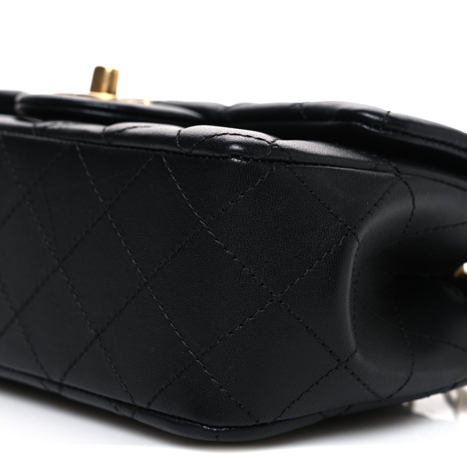 Chanel Lambskin Quilted Mini Rectangular Sweet Camellia Flap  Black 9 of 10
