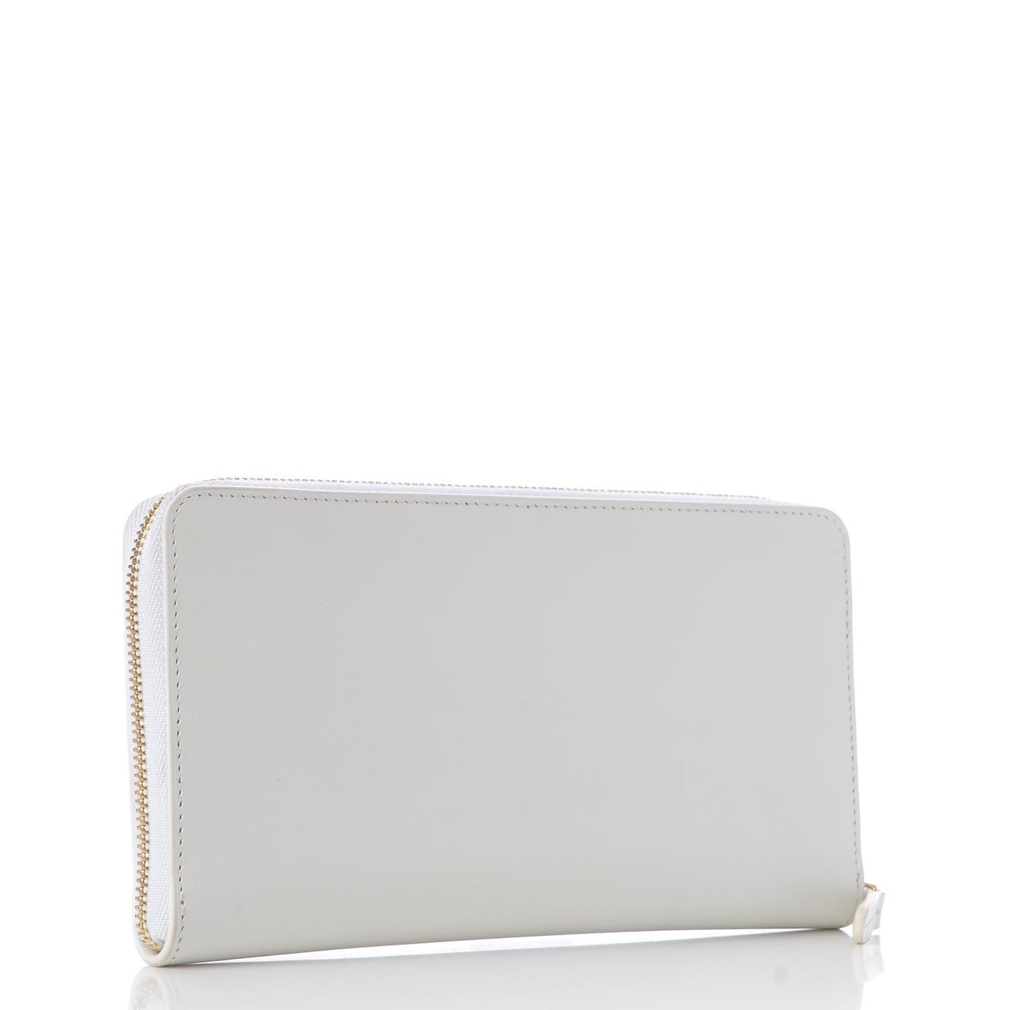 Calfskin Continental Zip Wallet White