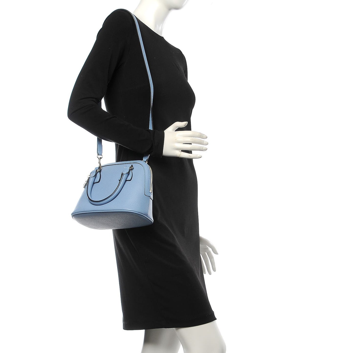 Dollar Calfskin Small GG Charm Dome Bag Mineral Blue