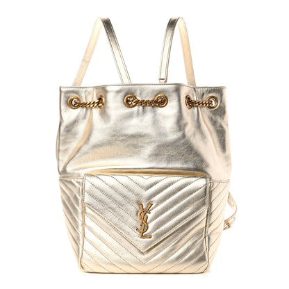 Saint Laurent Lambskin Matelasse Monogram Joe Backpack Pale Gold 1 of 9