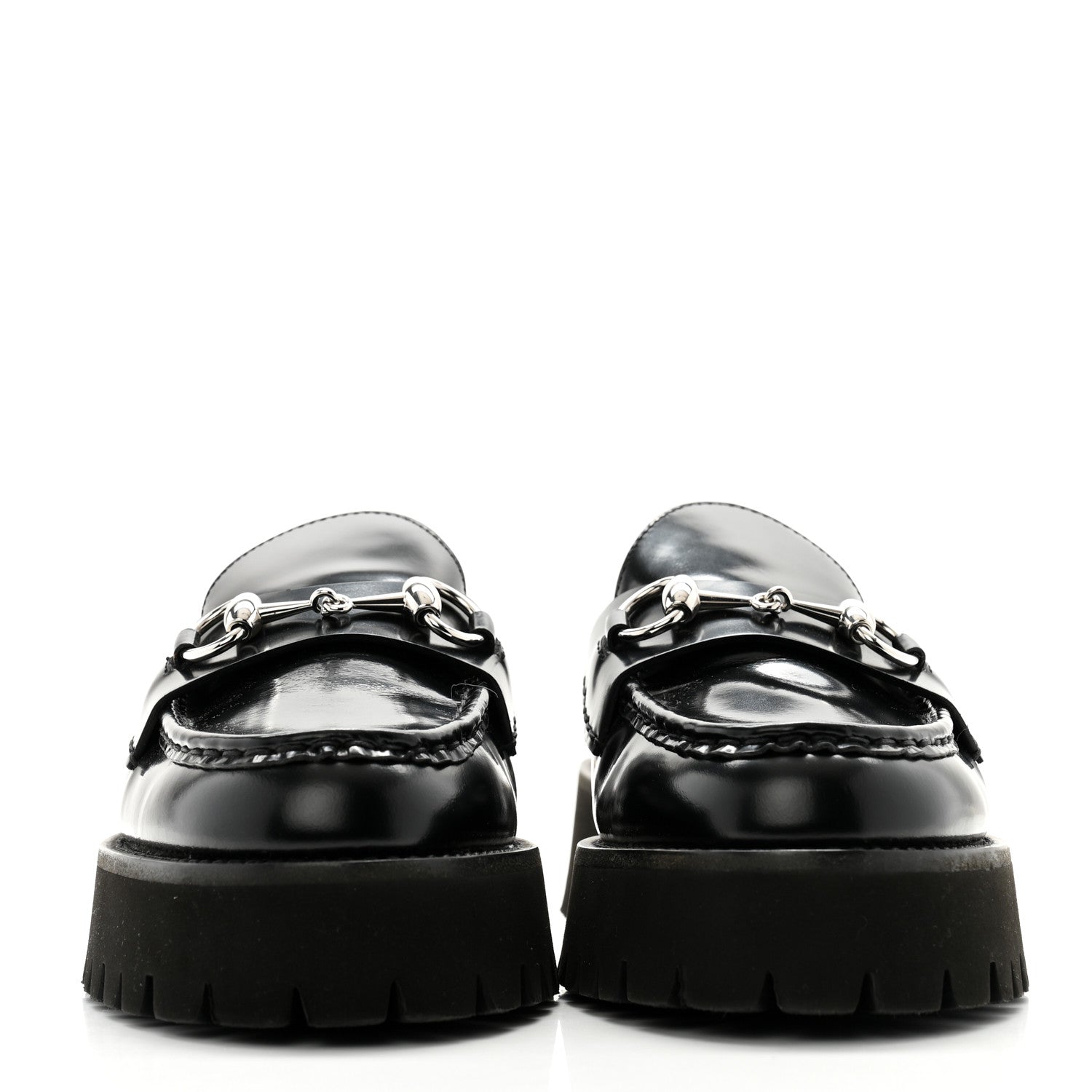 Gucci Cordovan Lux Womens Horsebit Platform Mules 38 Black 2 of 10