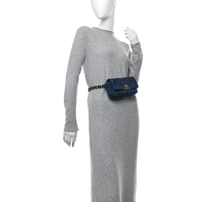 Chanel Denim Quilted Chanel 19 Waist Bag Blue 2 of 11
