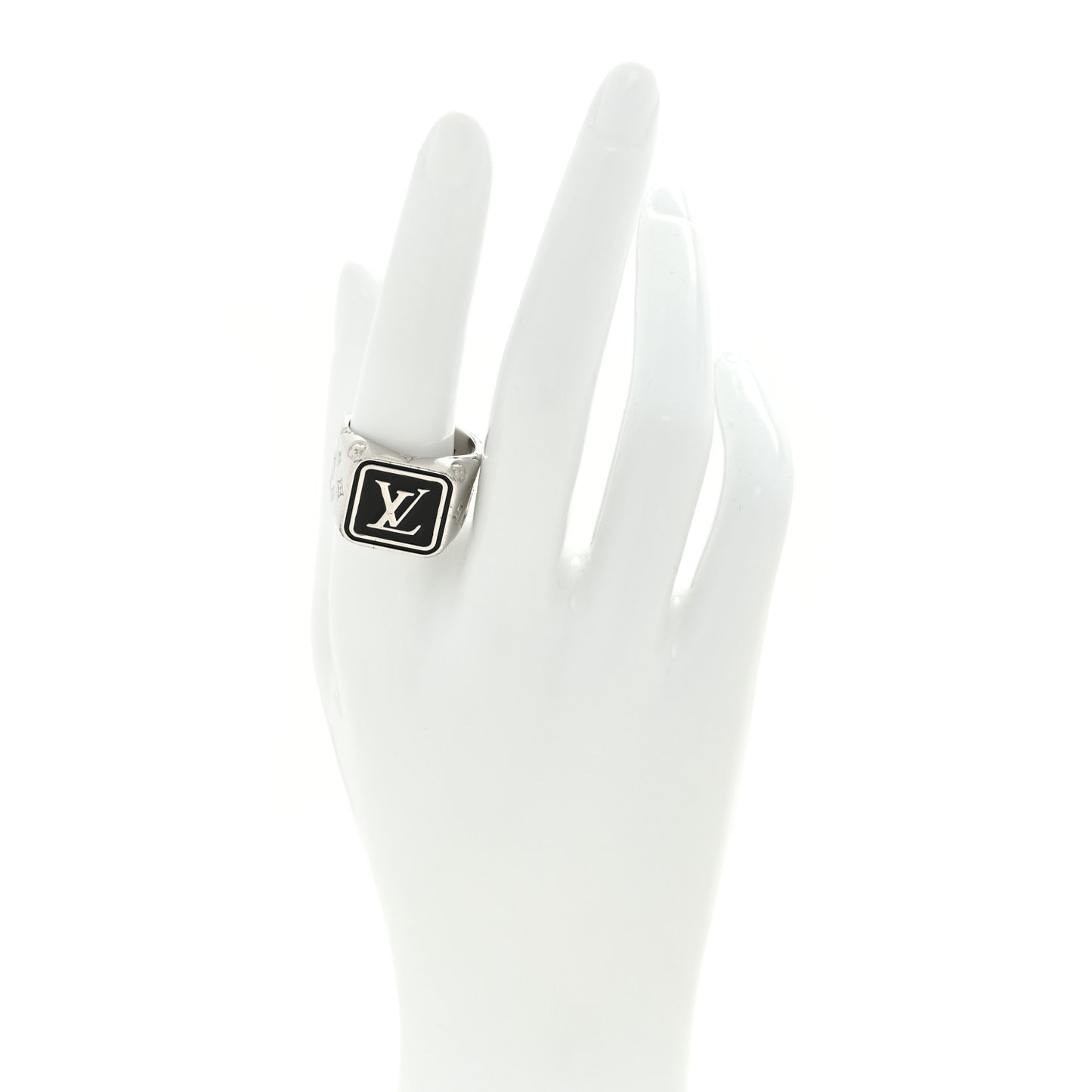 Lacquer Metal Signature Tab Ring M 60 9 Silver Black