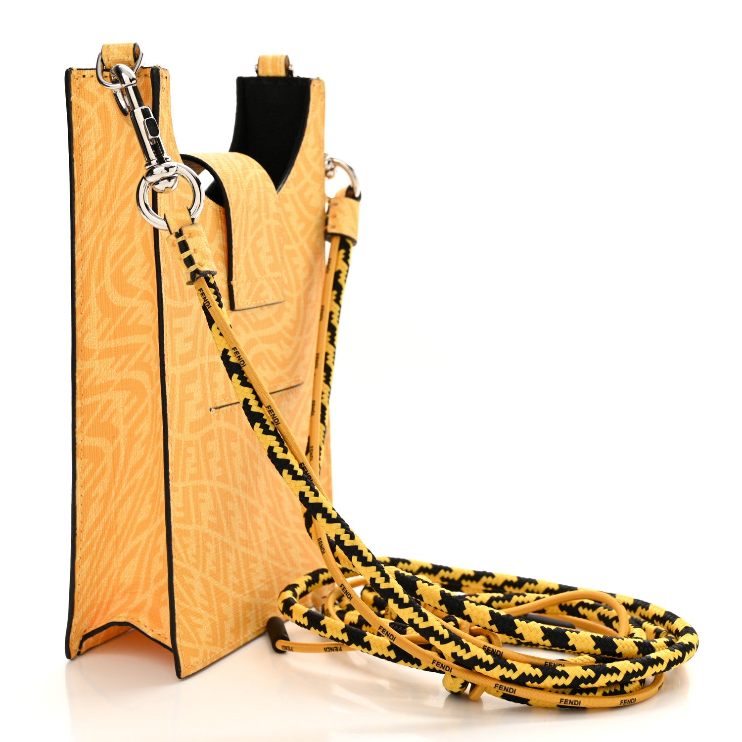 Fendi X SARAH COLEMAN Glazed Fabric Micro FF Vertigo Phone Holder Cyber Mimosa 3 of 14