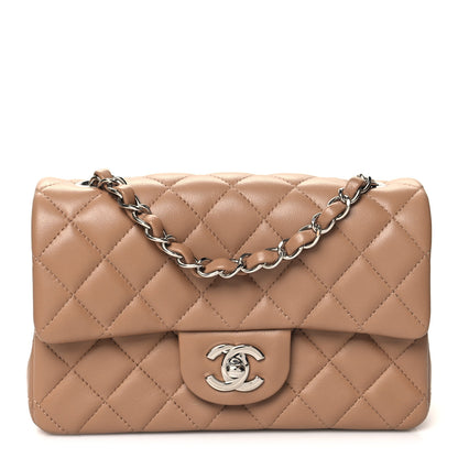 Chanel Lambskin Quilted Mini Rectangular Flap Dark Beige 1 of 11