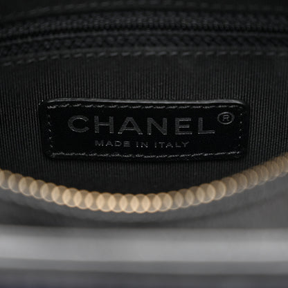 Chanel Calfskin Wool Embroidered Paris Hamburg Small Gabrielle Hobo Dark Navy Blue 6 of 12