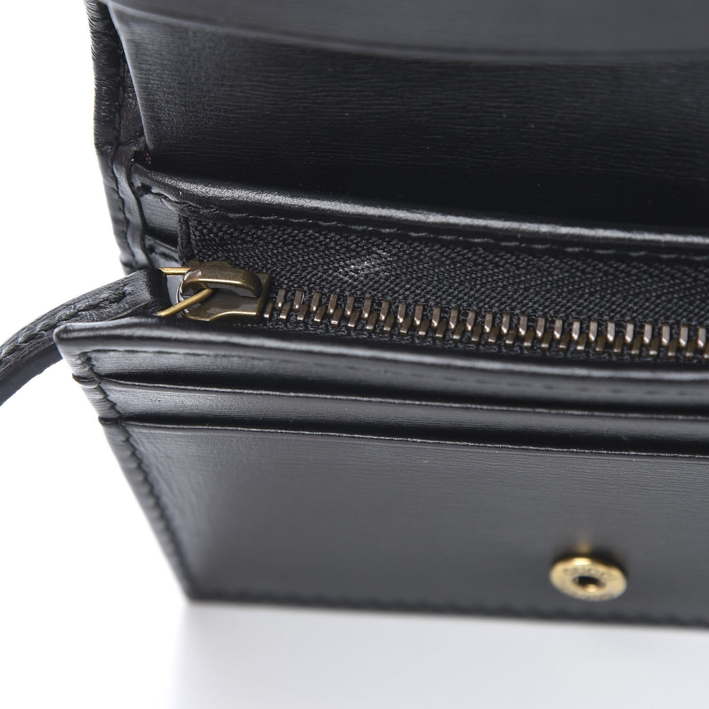 Calfskin Web Trapuntata GG Marmont Card Case Wallet Black