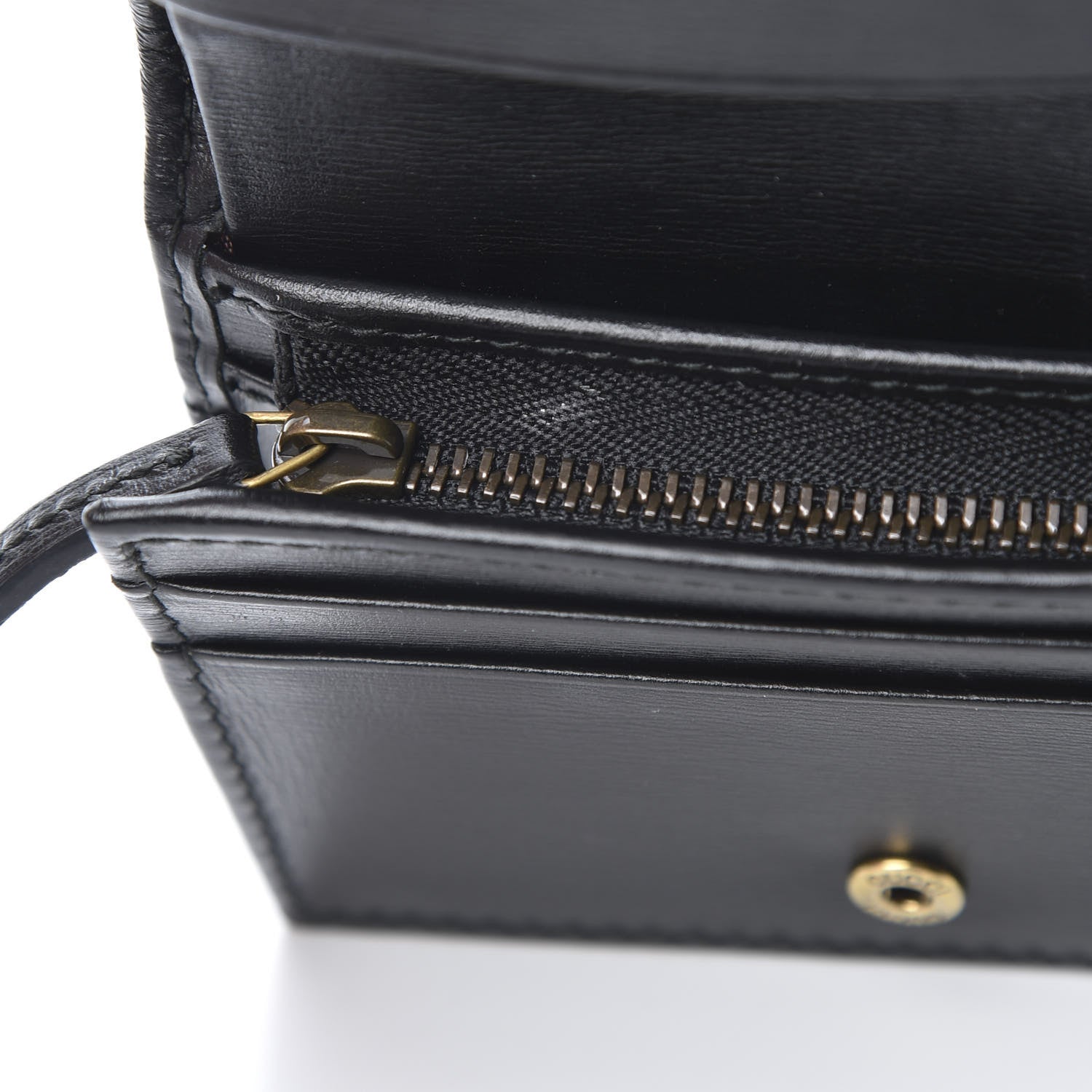 Gucci Calfskin Web Trapuntata GG Marmont Card Case Wallet Black 9 of 9