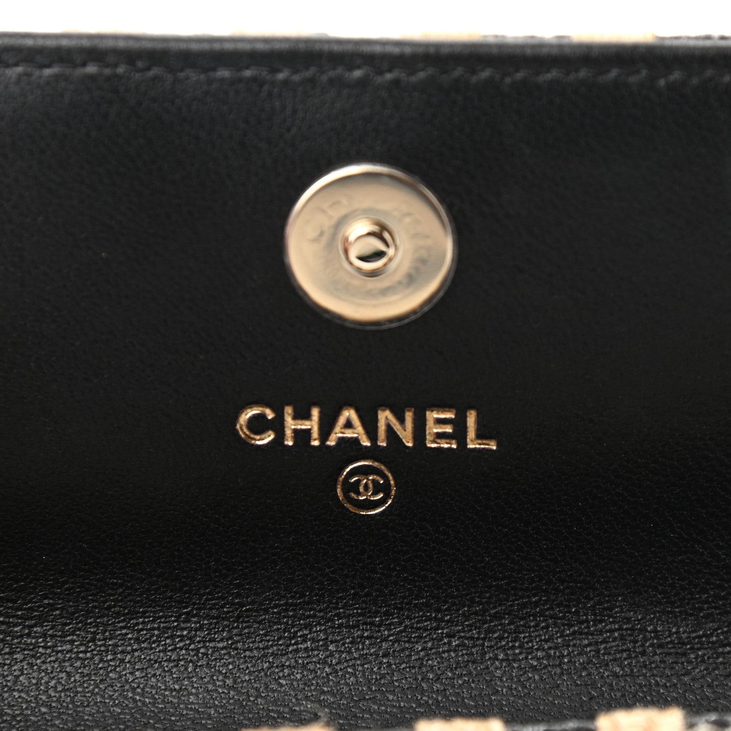 Chanel Raffia Jute Striped Belt Bag Black Beige 5 of 10