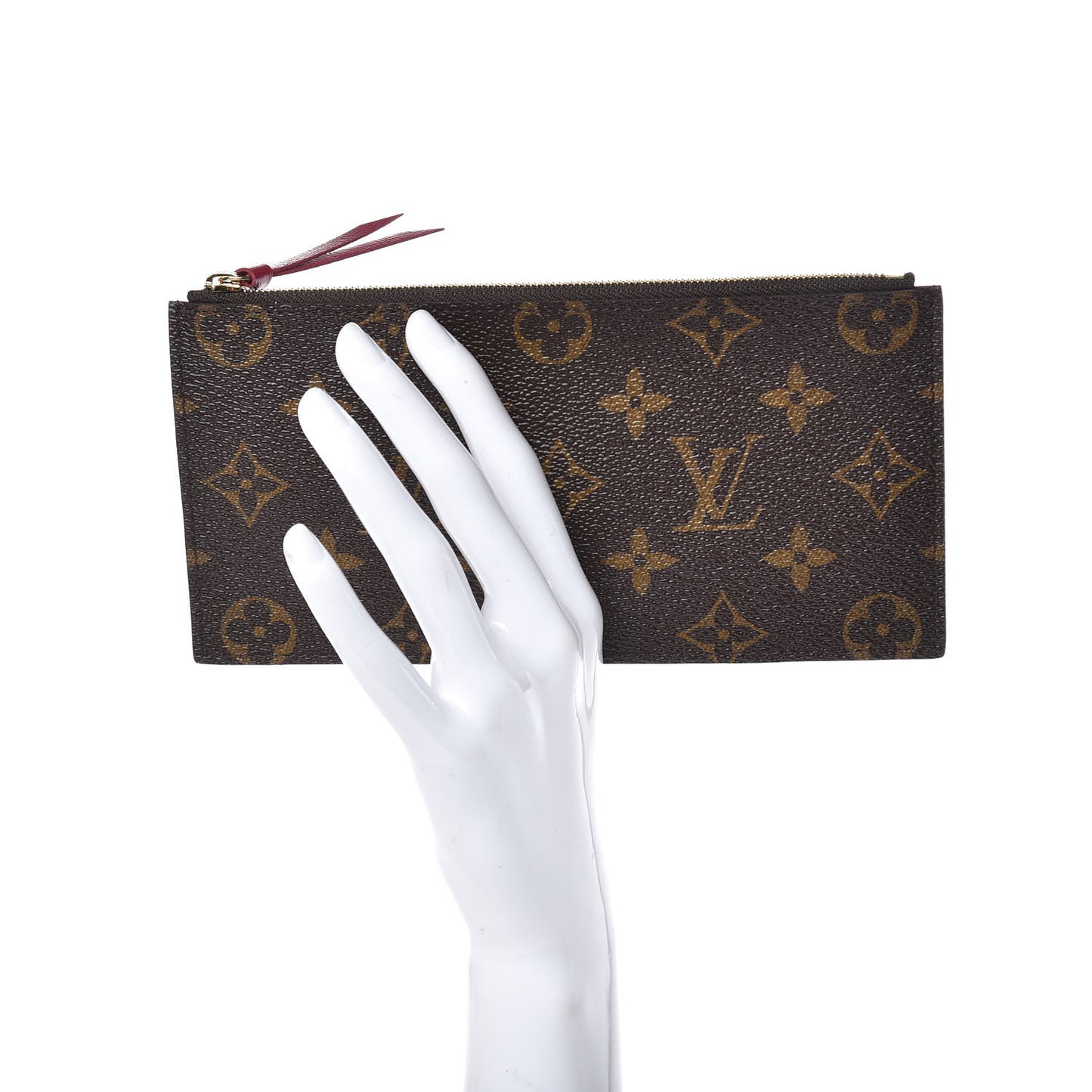 Monogram Felicie Chain Wallet Zippered Insert Fuchsia