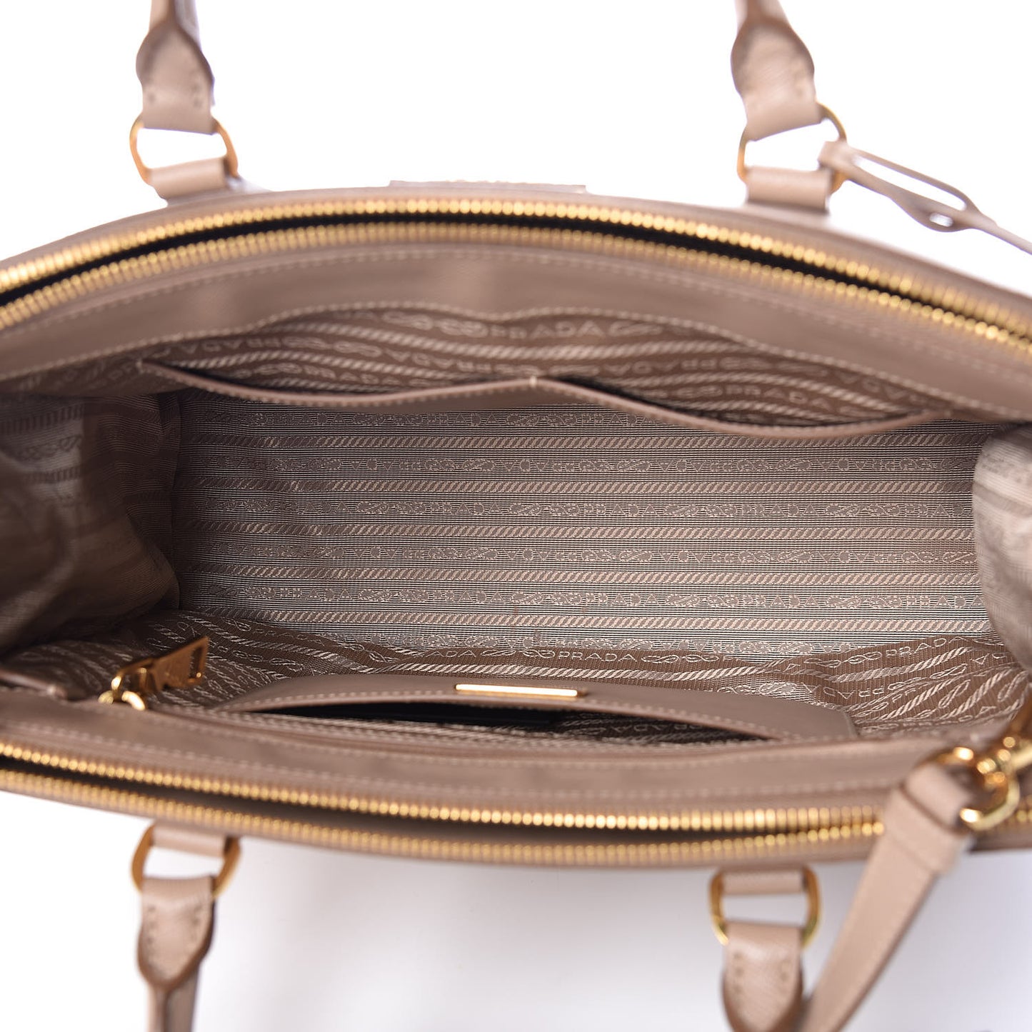 Saffiano Lux Large Galleria Double Zip Tote Cammeo