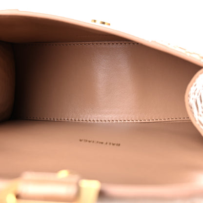 Balenciaga Shiny Calfskin Crocodile Embossed Hourglass Top Handle Bag XS Nude Beige 5 of 9