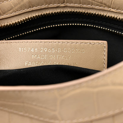 Balenciaga Calfskin Crocodile Embossed Classic Gold Hardware City Beige Latte 7 of 10