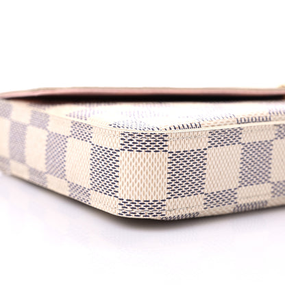 Louis Vuitton Damier Azur Pochette Felicie Chain Wallet Rose Ballerine 9 of 10