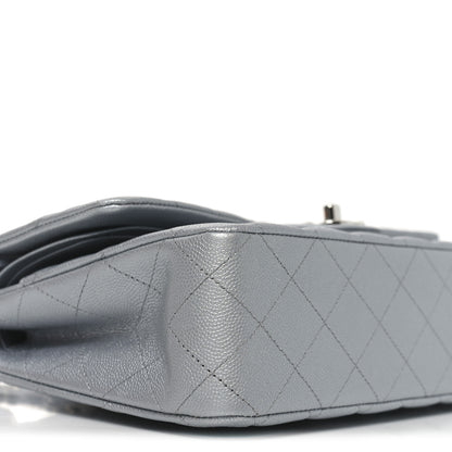 Chanel Metallic Caviar Quilted Medium Double Flap Silvery 9 of 11