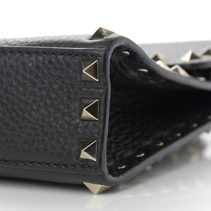 Valentino Garavani Pebbled Calfskin Medium Rockstud Flip Lock Crossbody Bag Black 6 of 10