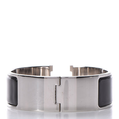 Hermes Enamel Wide Clic Clac H Bracelet GM Black 3 of 5
