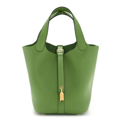 Hermes Taurillon Clemence Picotin Lock 18 PM Vert Yucca 1 of 12