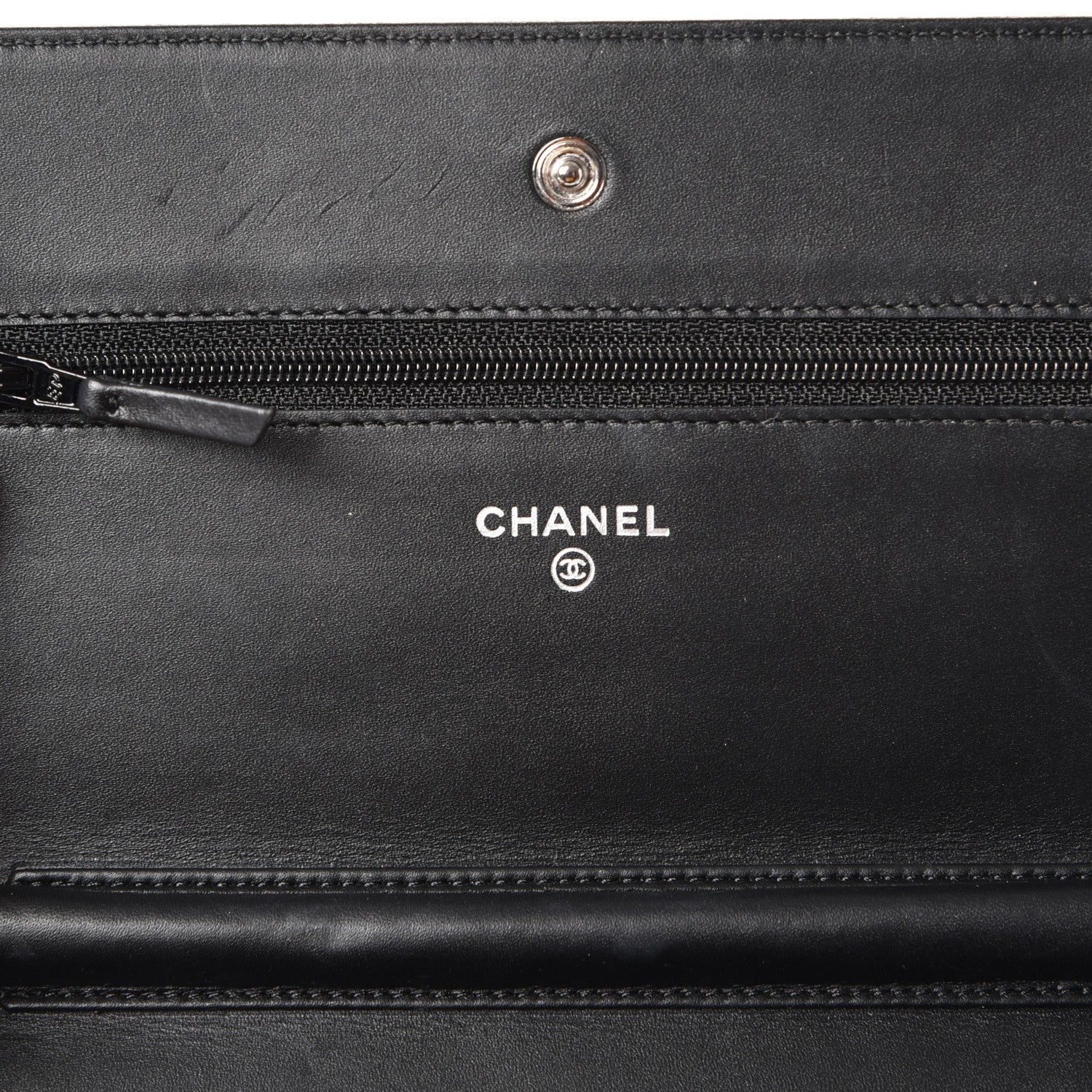 Chanel Caviar Timeless CC Wallet On Chain WOC Black 6 of 12
