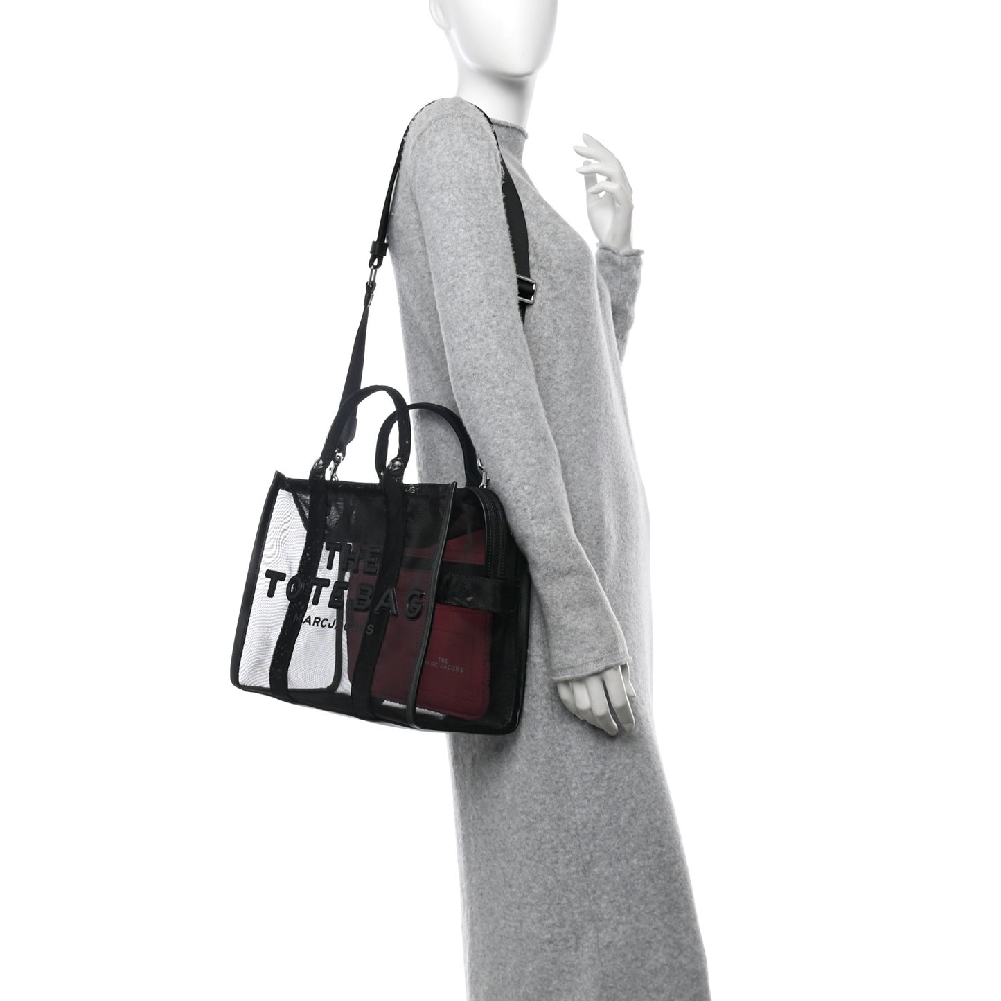 Nylon The Mesh Medium Tote Bag Black Pink