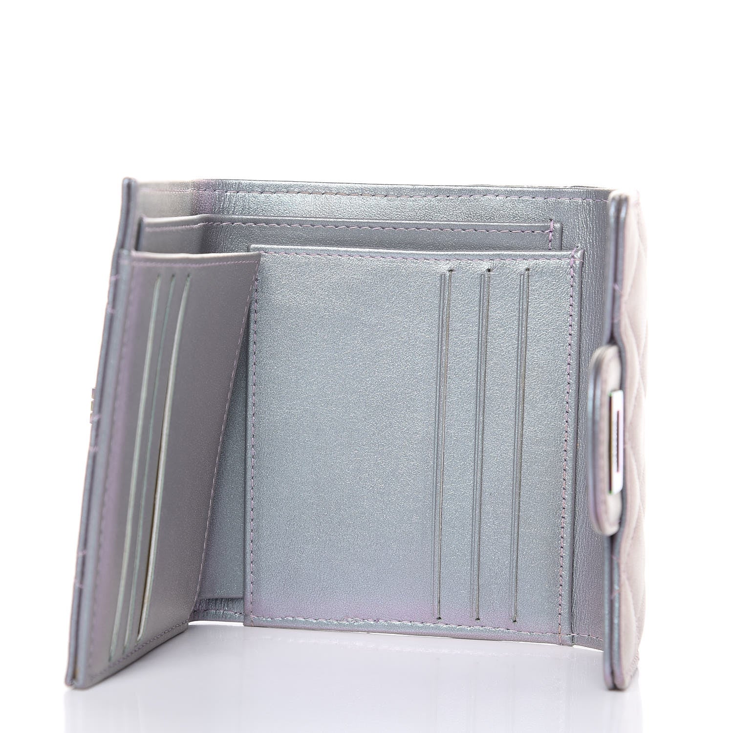 Chanel Iridescent Lambskin Quilted 2.55 Reissue Compact Flap Wallet Light Purple 5 of 9