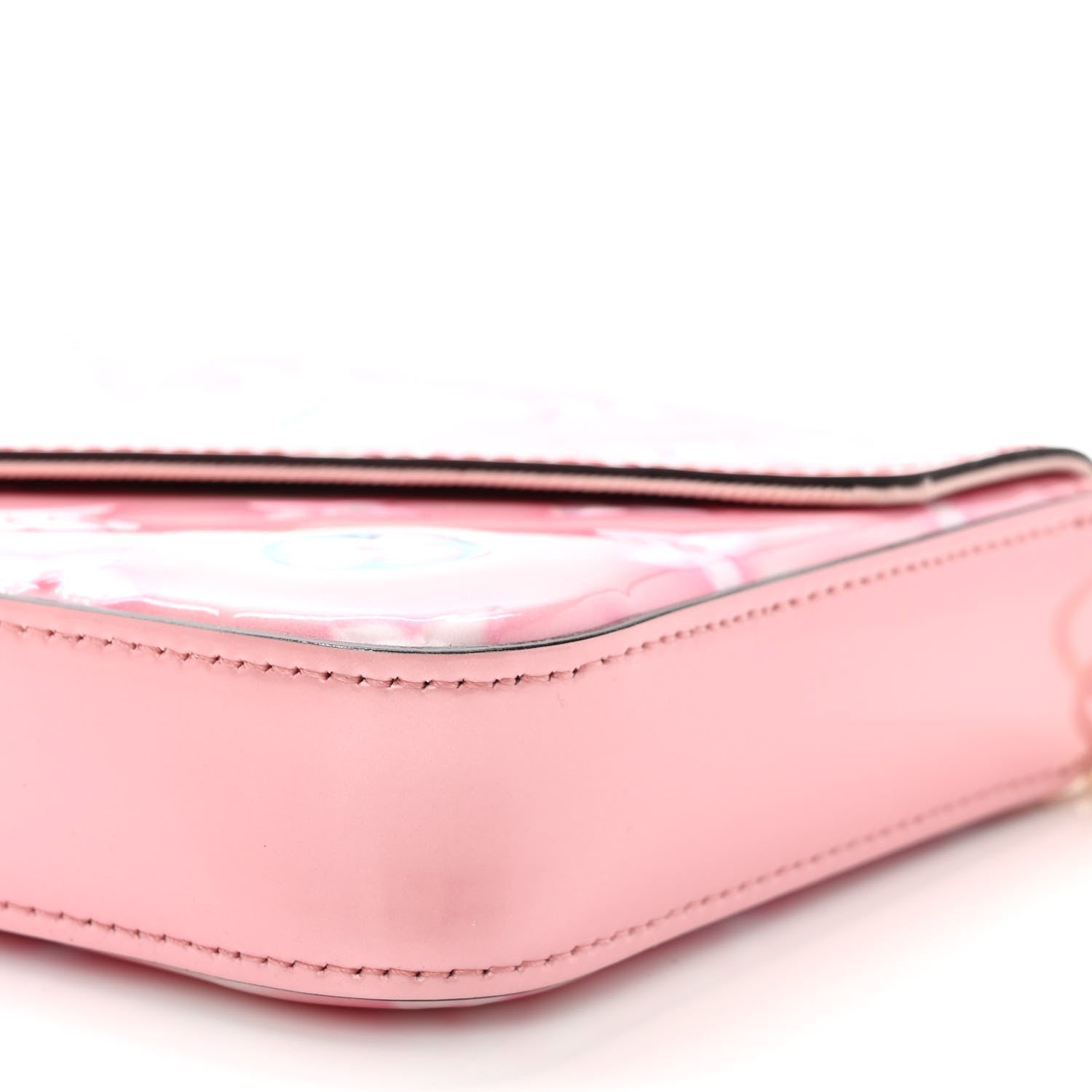 Louis Vuitton Vernis Valentine Felicie Pochette Chain Wallet Light Pink Neon 12 of 13