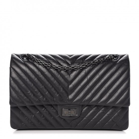 Chanel Aged Calfskin Chevron Quilted 2.55 Reissue 226 So Black 1 of 9
