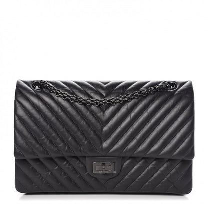 Chanel Aged Calfskin Chevron Quilted 2.55 Reissue 226 So Black 1 of 9
