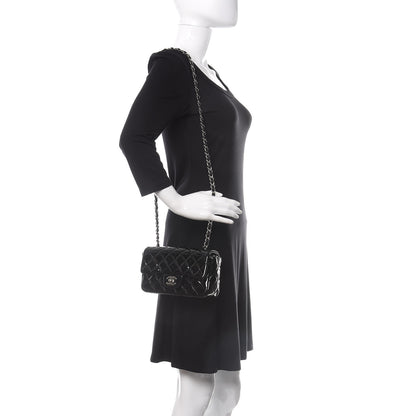 Chanel Patent Calfskin Quilted Mini Rectangular Flap Black 2 of 10