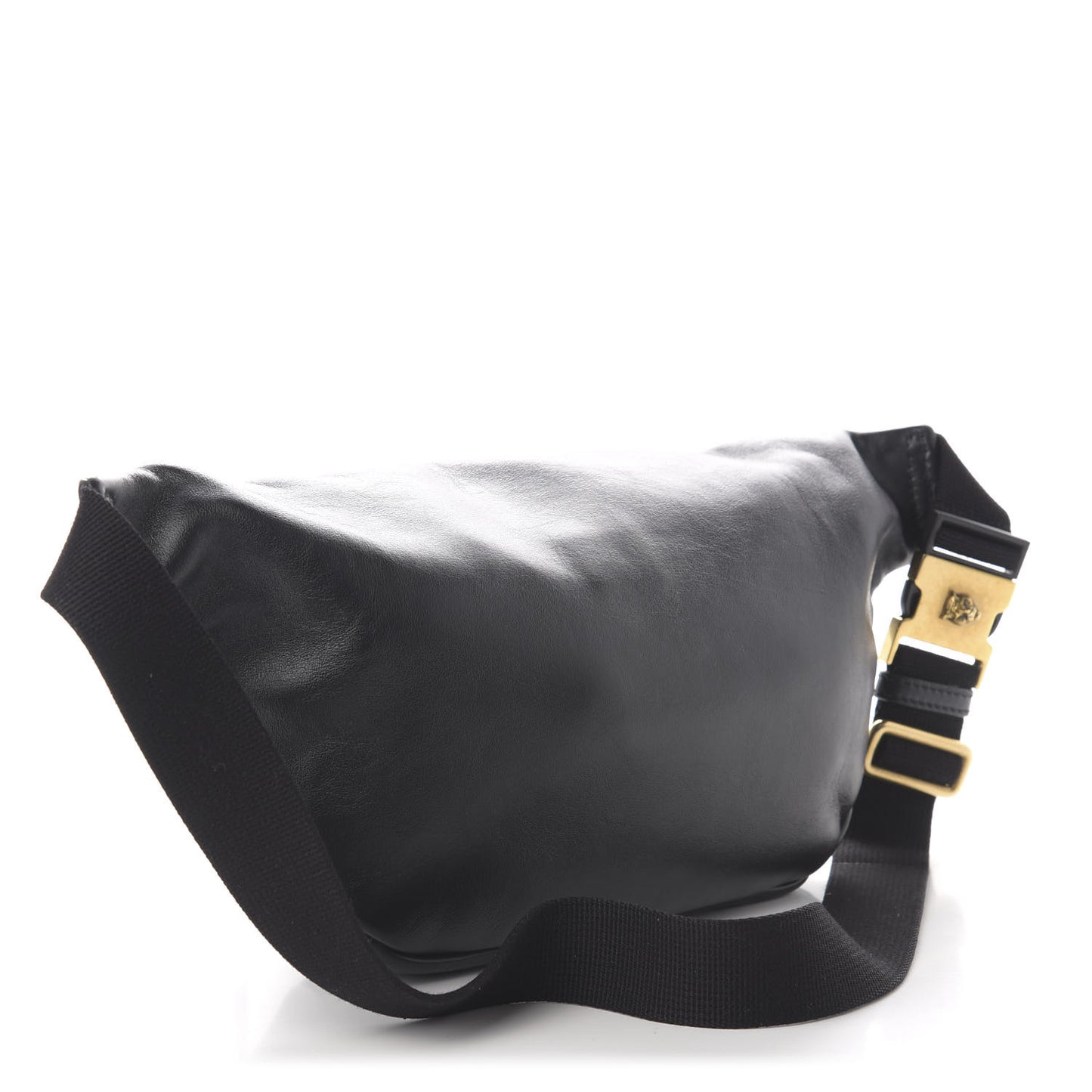 Calfskin Animal Studs Belt Bag Black