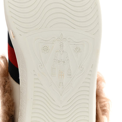 Gucci Calfskin Wool Web Bee Embroidered Mens Ace Sneakers 8.5 White 6 of 12