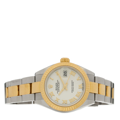 Rolex Stainless Steel 18K Yellow Gold 28mm Oyster Perpetual Datejust Watch Silver Roman 279173 2 of 5