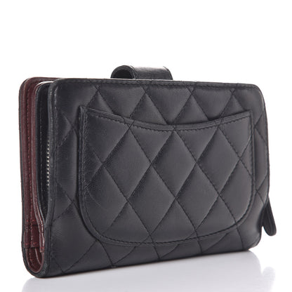 Chanel Lambskin Quilted Zipped Pocket Wallet Black 3 of 8