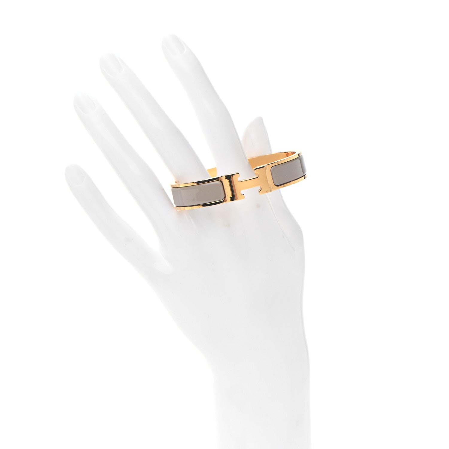 Hermes Enamel Narrow Clic Clac H Bracelet PM Marron Glace 2 of 6