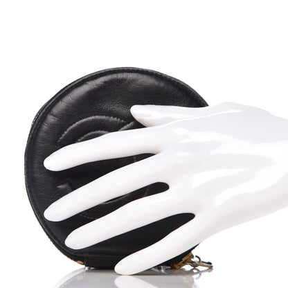 Chanel Lambskin Round Jewelry Travel Case Black 2 of 8