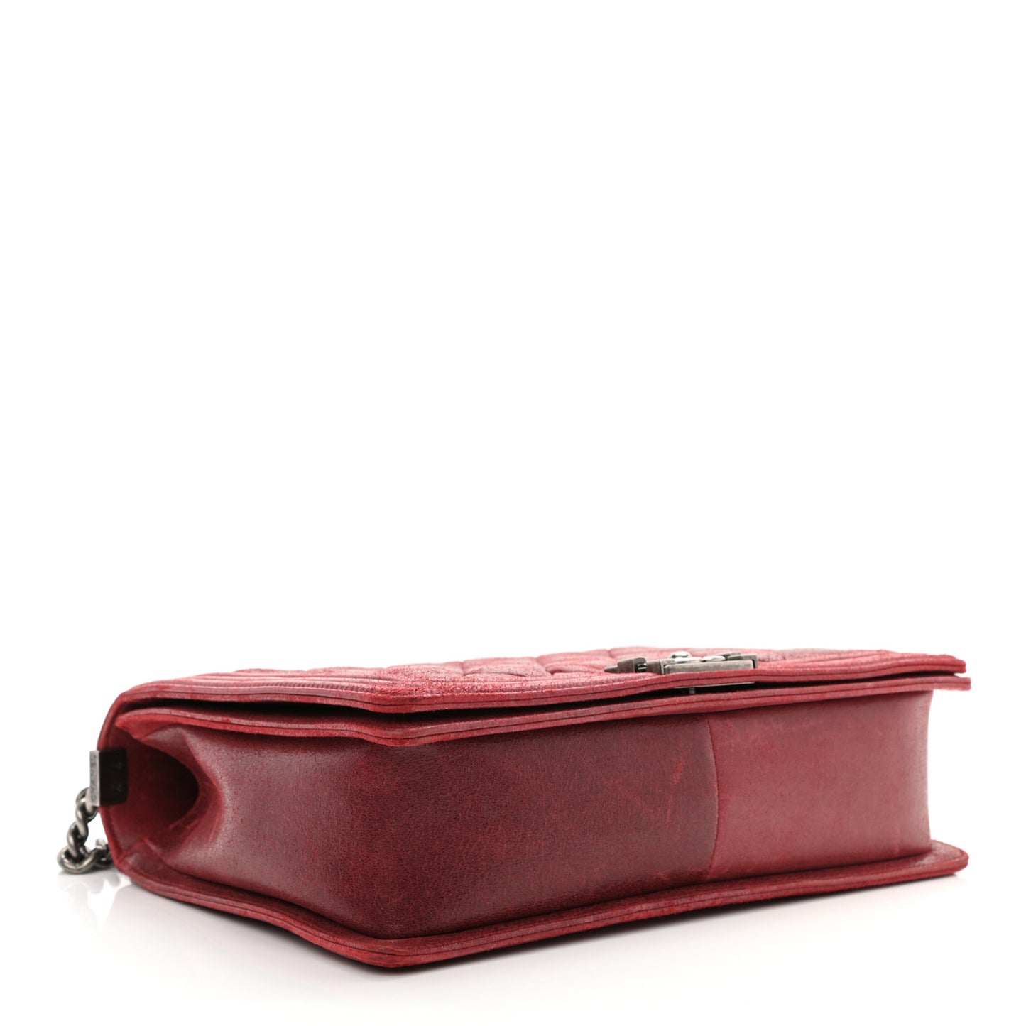 Nubuck Chesterfield Quilted Large Celtic Boy Flap Burgundy