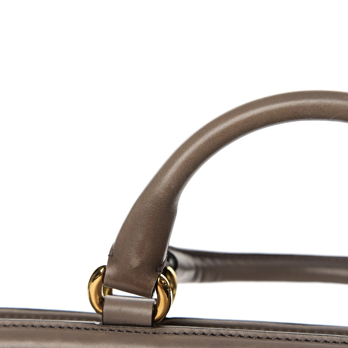 Calfskin Duilio Brogue Top Handle Bag Grey