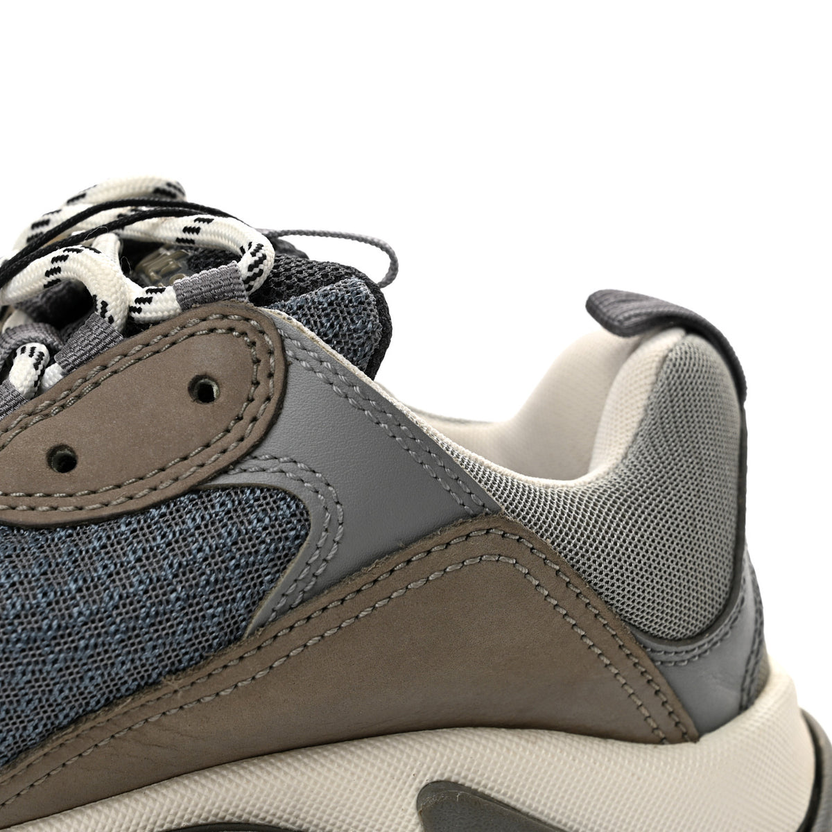 Fabric Mesh Mens Triple S Sneakers 8 Grey Multicolor